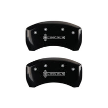 Load image into Gallery viewer, MGP 4 Caliper Covers Engraved Front &amp; Rear Lincoln Black finish silver ch