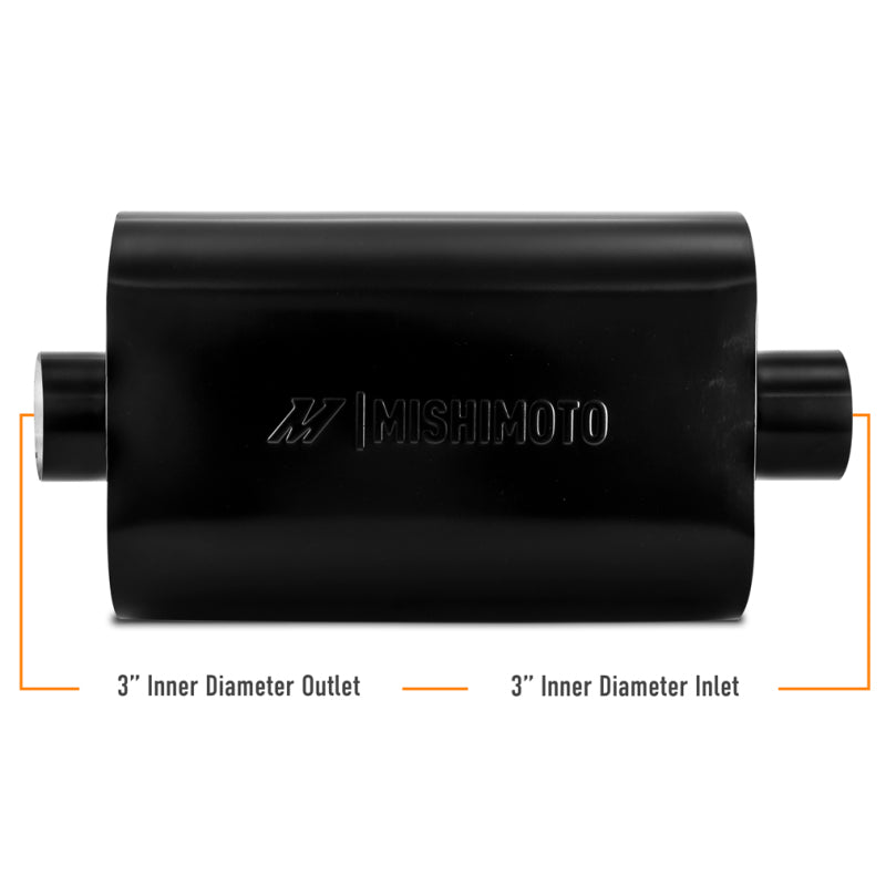 Mishimoto Muffler with 3in Center Inlet/Outlet - Angled Tip - Black Mishimoto