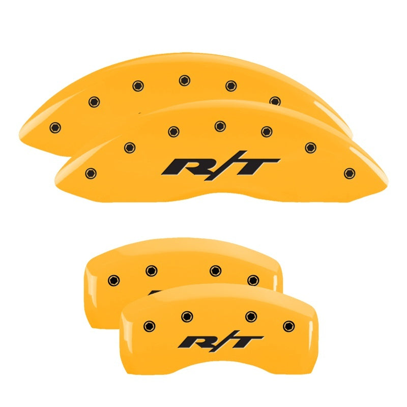 MGP 4 Caliper Covers Engraved Front & Rear RT Yellow finish black ch MGP