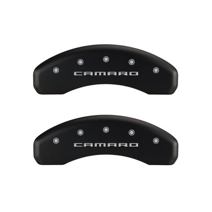 MGP 4 Caliper Covers Engraved Front & Rear Gen 5/Camaro Red finish silver ch MGP