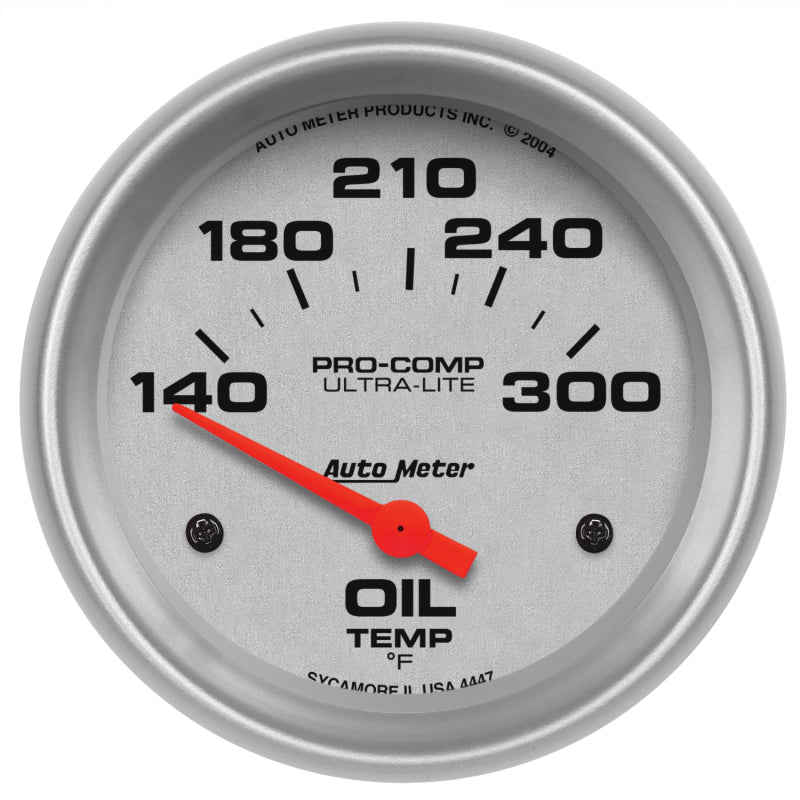Autometer Ultra-Lite 66.7mm Short Sweep Electronic 140-300 Degree Oil Temperature Gauge 4447