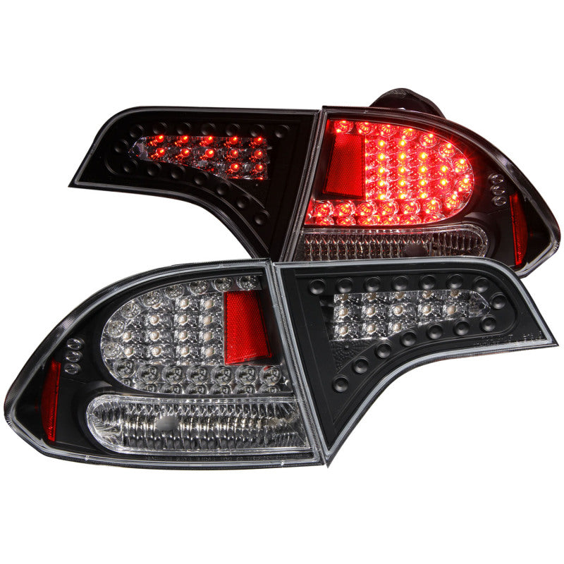 ANZO USA Honda Civic 4dr Led Taillights Black; 2006-2011 - eliteracefab.com