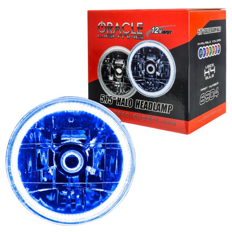 Oracle Pre-Installed Lights 5.75 IN. Sealed Beam - Blue Halo - eliteracefab.com