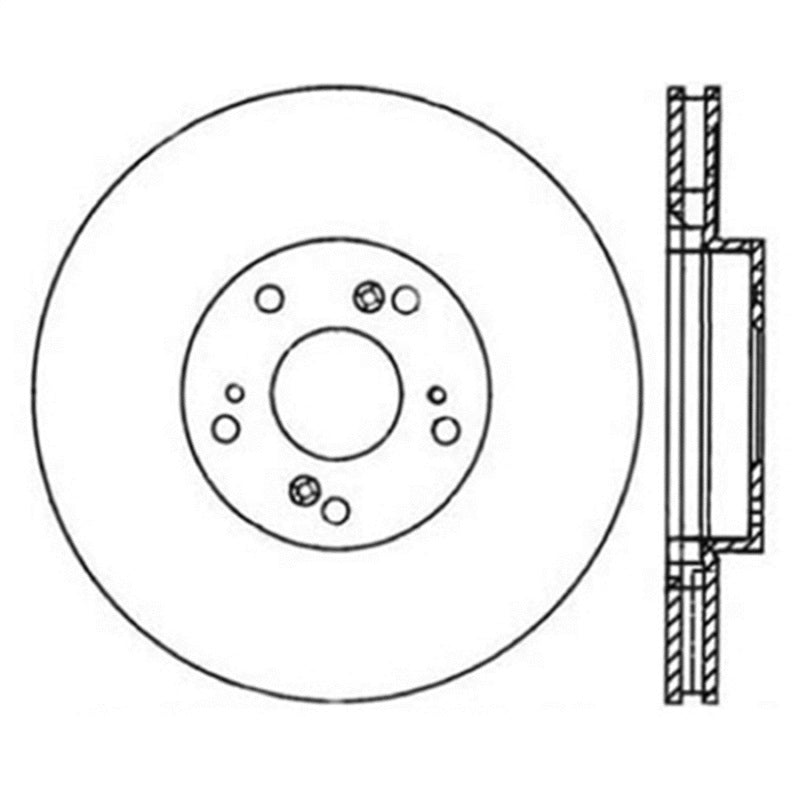 StopTech Power Slot Slotted 06-08 Honda Civic Si Front Left Rotor - eliteracefab.com