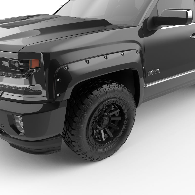 EGR 14+ Chev Silverado 5ft Bed Bolt-On Look Color Match Fender Flares - Set - Black