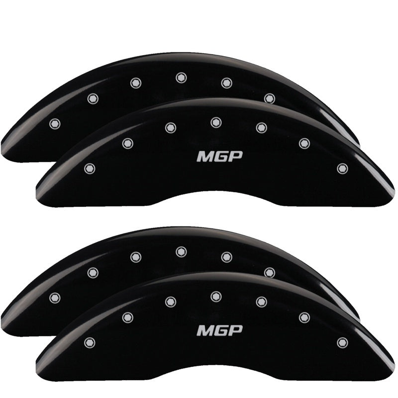 MGP 4 Caliper Covers Engraved Front & Rear Style 2/Chrysler Wing Black finish silver ch MGP