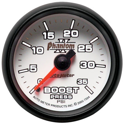 Autometer Phantom II 52.4mm Mechanical 0-35 PSI Boost Gauge 7504