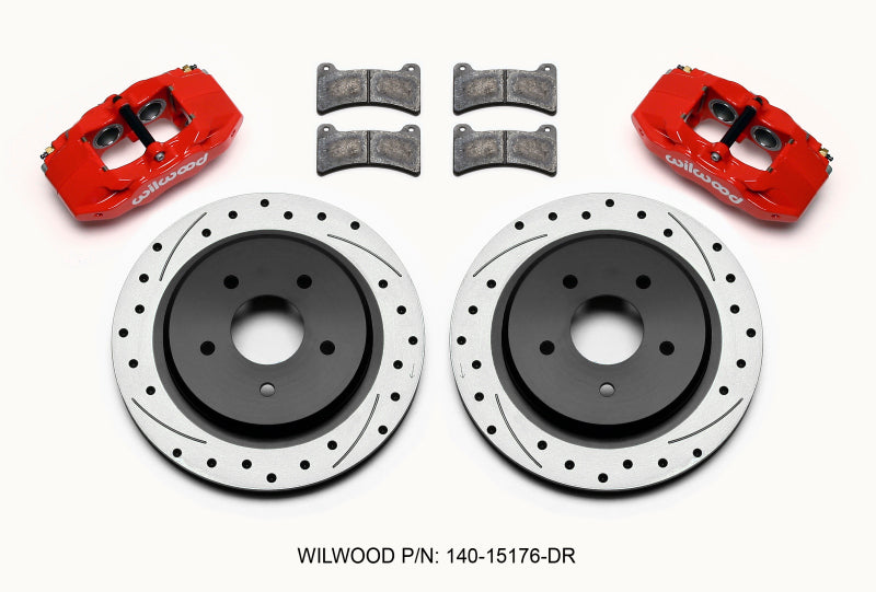 Wilwood DPC56 Rear Caliper & Rotor Kit Red Corvette All C5 / Base C6 1997-2013 - eliteracefab.com