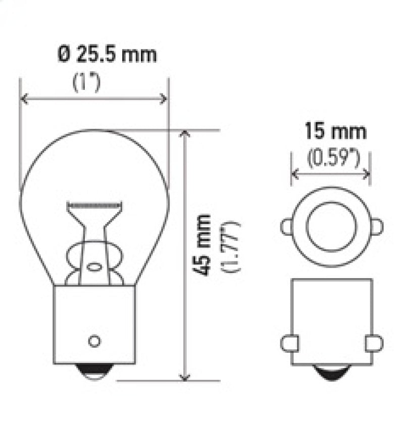 Hella Bulb 7506 12V 21W BA15s S8 - 7506