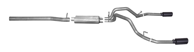 Gibson 14-19 Cadillac Escalade Base 6.2L 3.5in/2.25in Cat-Back Dual Split Exhaust - Black Elite - eliteracefab.com