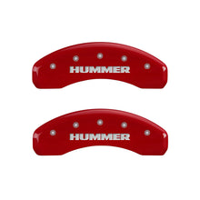 Load image into Gallery viewer, MGP 4 Caliper Covers Engraved Front &amp; Rear Hummer Red finish silver ch - eliteracefab.com