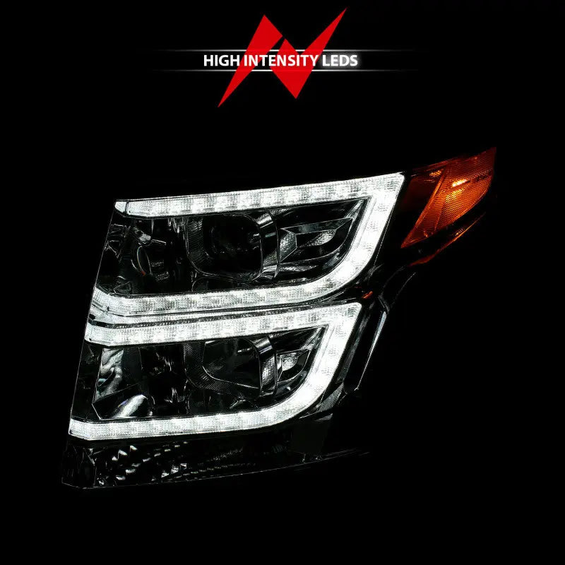 ANZO 2015-2020 Chevy Tahoe Projector Headlights Plank Style Chrome w/DRL ANZO