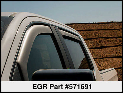 EGR 2019 Chevy 1500 Crew Cab In-Channel Window Visors - Dark Smoke EGR