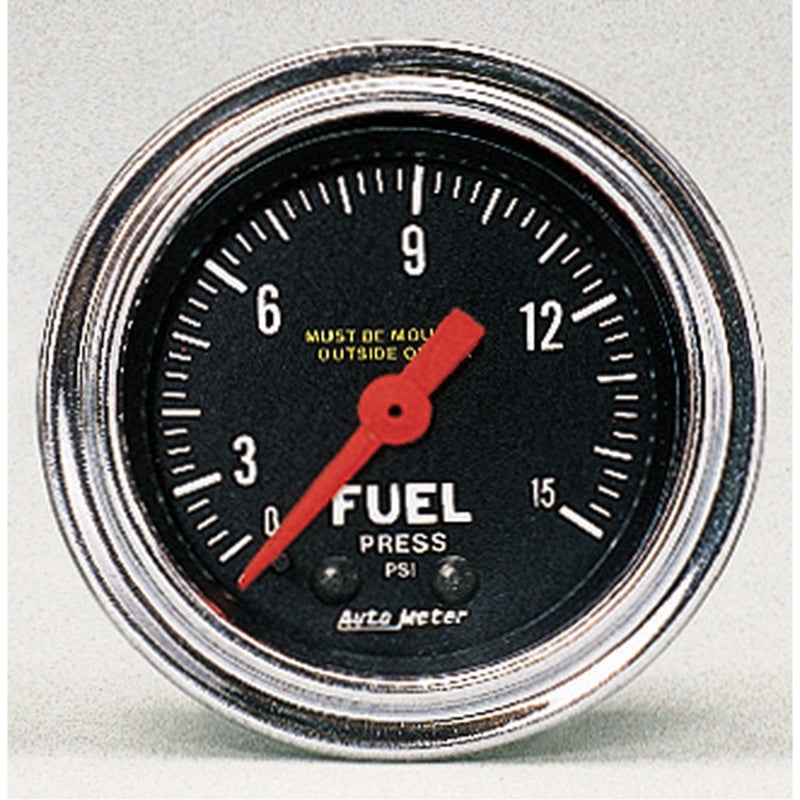 AutoMeter Gauge Fuel Pressure 2-1/16in. 15PSI Mechanical Traditional Chrome 2411