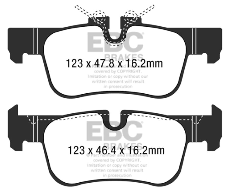 EBC 16-18 BMW X1 Yellowstuff Rear Brake Pads - eliteracefab.com