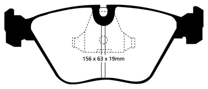 EBC 92-95 BMW M3 3.0 (E36) Redstuff Front Brake Pads - eliteracefab.com