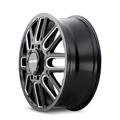 Mayhem 8107D Cogent Dually 20x8.25/8x165.1 BP/115mm Offset/121.3mm Hub Black w/ Milled Spokes Wheel Mayhem