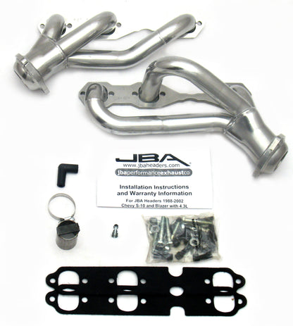 JBA GM S-Truck 4.3L V6 2WD 1-1/2in Primary Silver Ctd Cat4Ward Header JBA