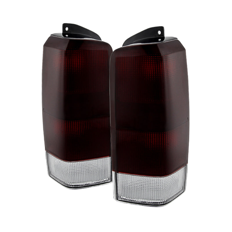 Xtune Jeep Cherokee 1997-2001 OEM Style Tail Lights Red Smoked ALT-JH-JC97-OE-RSM - eliteracefab.com