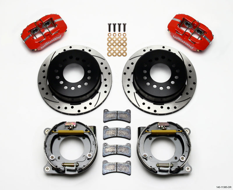 Wilwood Dynapro Low-Profile 11.00in P-Brake Kit Drill-Red Chevy C-10 2.42 Offset 5-lug Wilwood