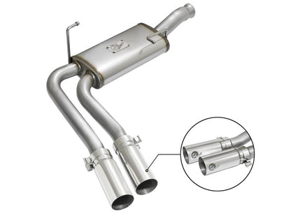 aFe Rebel Series CB Middle-Side Exit SS Exhaust w/ Polished Tips 09-16 GM Silverado/Sierra V6/V8 aFe