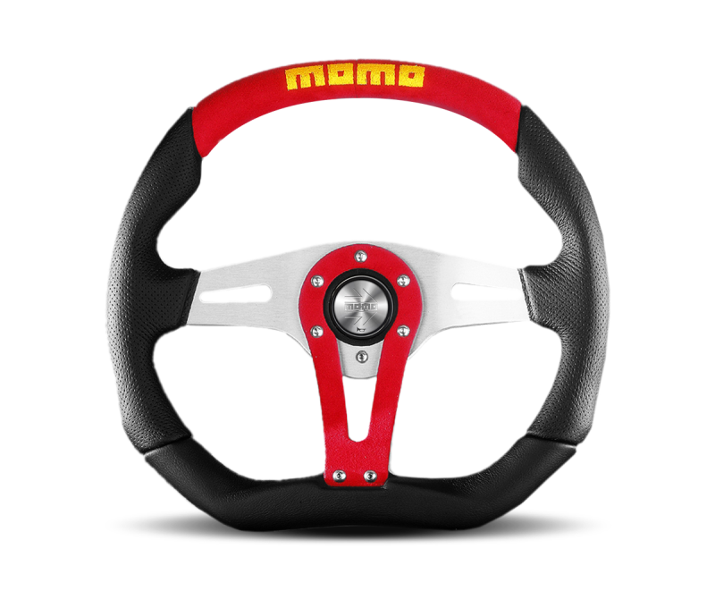 Momo Trek Steering Wheel 350 mm - 4 Black AirLeather/Brshd Al Spokes TRK35BK0R