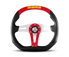 Momo Trek Steering Wheel 350 mm - 4 Black AirLeather/Brshd Al Spokes TRK35BK0R