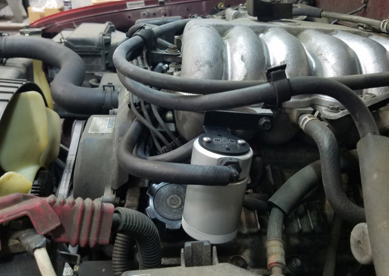 J&L 95-04 Toyota Tacoma/4Runner 3.4L Driver Side Oil Separator 3.0 - Clear Anodized J&L