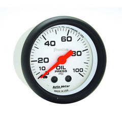 AutoMeter GAUGE; OIL PRESSURE; 2 1/16in.; 100PSI; MECHANICAL; PHANTOM - eliteracefab.com