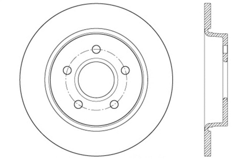 StopTech 13 Ford Focus ST Drilled Left Rear Rotor - eliteracefab.com