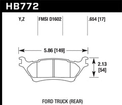 Hawk 2012-2016 Ford F-150 / Full-Size Trucks and SUV - LTS Street Brake Pads - eliteracefab.com