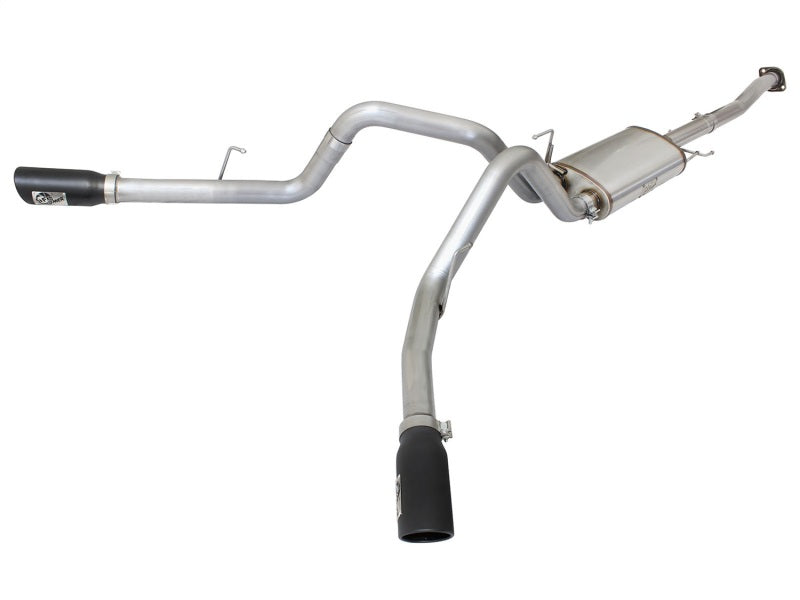 aFe MACHForce XP Exhaust 3in SS Dual Side Exit CB w/ Black Tips 15 Ford F150 Ecoboost V6-2.7L/3.5L - eliteracefab.com