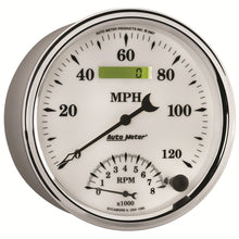 Load image into Gallery viewer, AutoMeter Gauge Tach/Speedo 5in. 120MPH &amp; 8K RPM Elec. Program Old Tyme White II