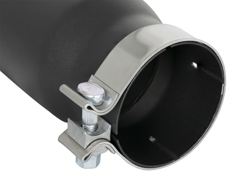 aFe MACH Force-Xp 409 Stainless Steel Exhaust Tip 3.5 In x 4.5in Out x 12in L Clamp-On - eliteracefab.com