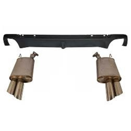 Ford Racing 2013-2014 Mustang GT Axle Back QUAD TIP Mufflers with Rear Lower VALENCE Ford Racing