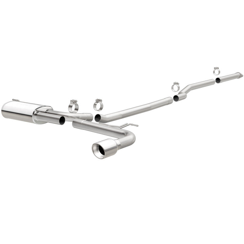 MagnaFlow Cat Back, SS, 2.5in, Street, Single Straight Pass. Polished 4in Tip, 2015 Ford Fusion 2.5L - eliteracefab.com