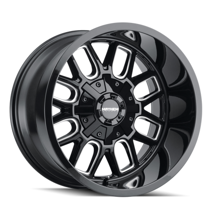 Mayhem 8107 Cogent 20x9 / 5x139.7 BP / 0mm Offset / 110mm Hub Black w/ Milled Spokes Wheel Mayhem