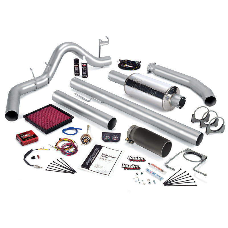 Banks Power 99-00 Dodge 5.9L Ext Cab Stinger System - SS Single Exhaust w/ Black Tip