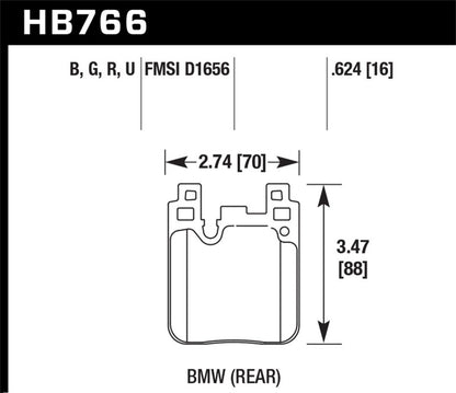 Hawk Performance ER-1 Rear Brake Pads - HB766D.624 Hawk Performance