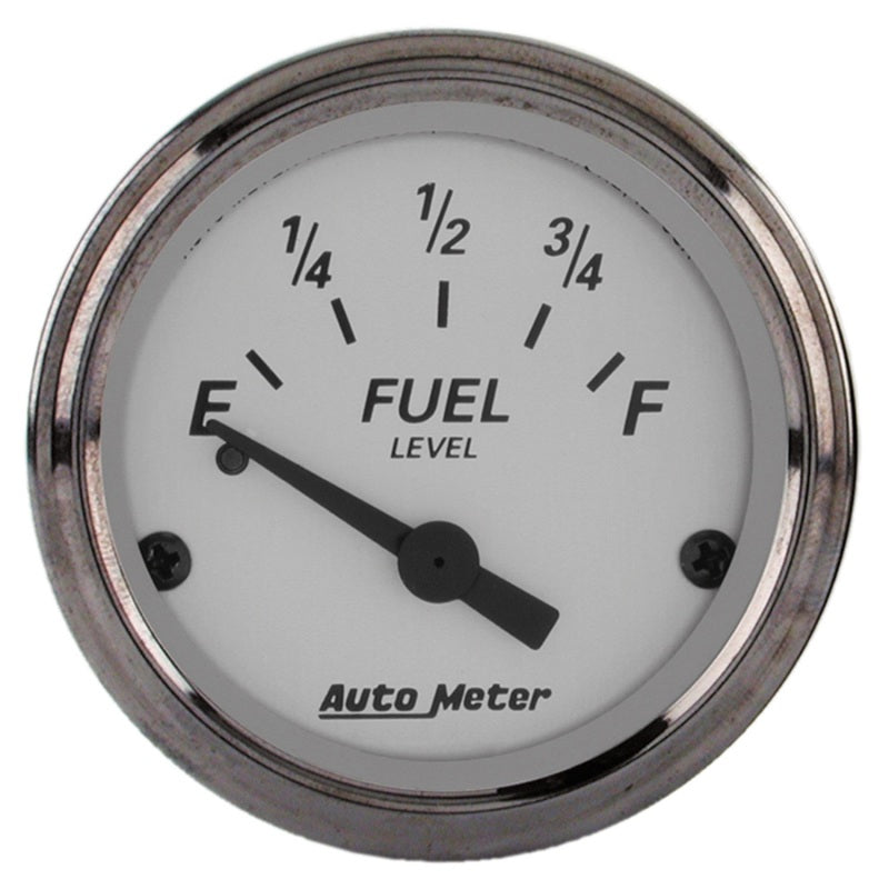 AutoMeter Gauge Fuel Level 2-1/16in. 0 Ohm(e) to 90 Ohm(f) Elec American Platinum 1904