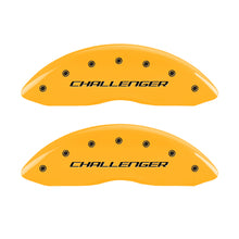 Load image into Gallery viewer, MGP 4 Caliper Covers Engraved Front &amp; Rear Block/Challenger Yellow finish black ch MGP