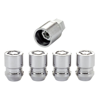 McGard Wheel Lock Nut Set - 4pk. (Cone Seat) M12X1.25 / 19mm & 21mm Dual Hex / 1.28in. L - Chrome - eliteracefab.com