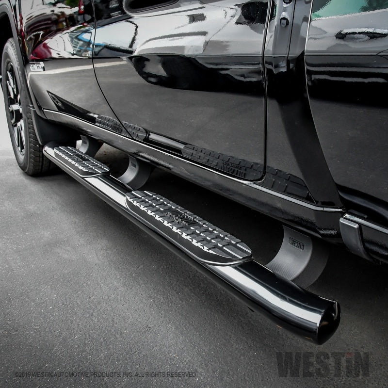 Westin 19-20 Chevrolet/GMC Silverado/Sierra 1500 Double Cab PRO TRAXX 4 Oval Nerf Step Bars - Black - eliteracefab.com