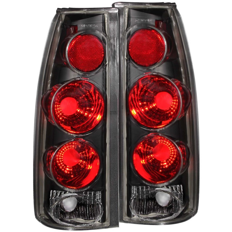 ANZO USA Cadillac Escalade Taillights Black 3d Style; 1999-2000 - eliteracefab.com