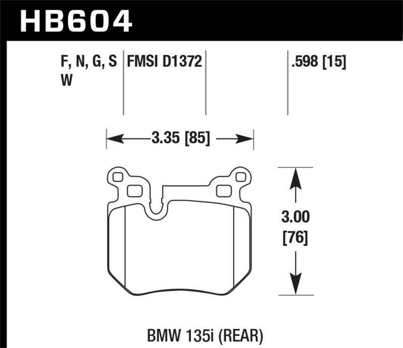 Hawk BMW 135i HPS Street Rear Brake Pads - eliteracefab.com