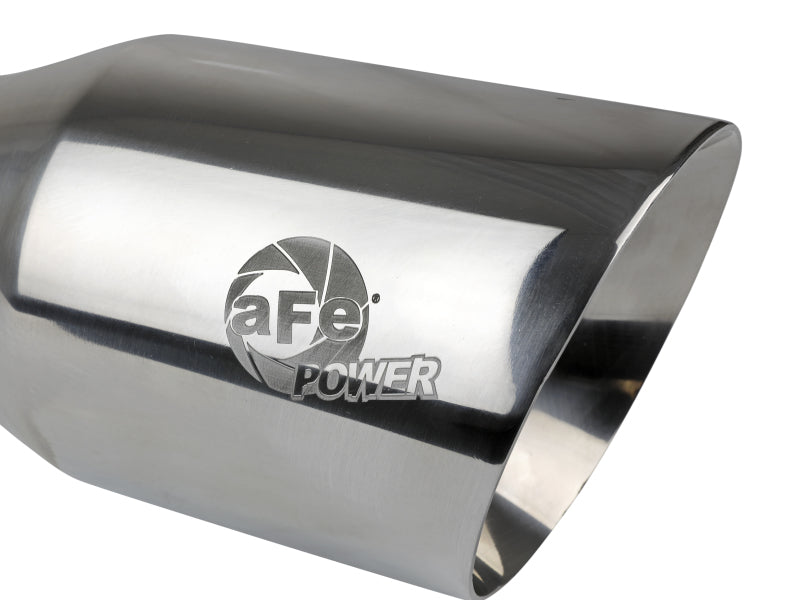 aFe MACH Force-Xp Univ 304 SS Double-Wall Clamp-On Exhaust Tip - Polished - 3in Inlet - 4.5in Outlet aFe