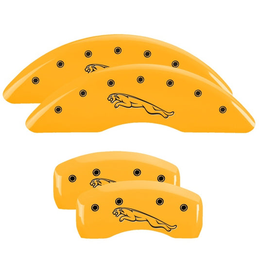MGP 4 Caliper Covers Engraved Front & Rear Acura Yellow finish black ch MGP