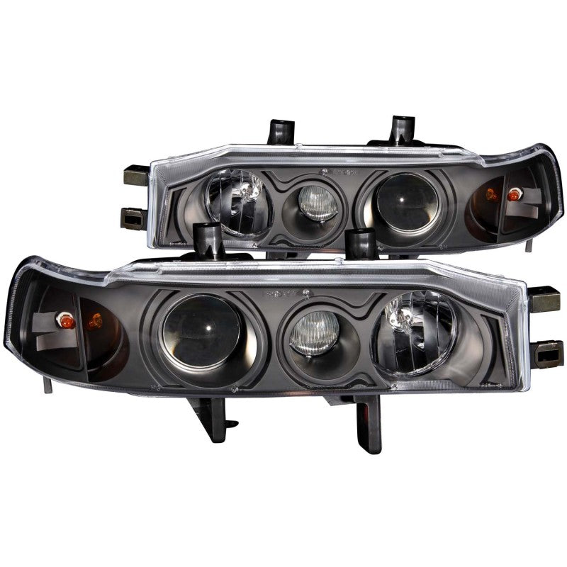 ANZO USA Honda Accord Projector Headlights W/ Halo Black 1pc; 1990-1993 - eliteracefab.com