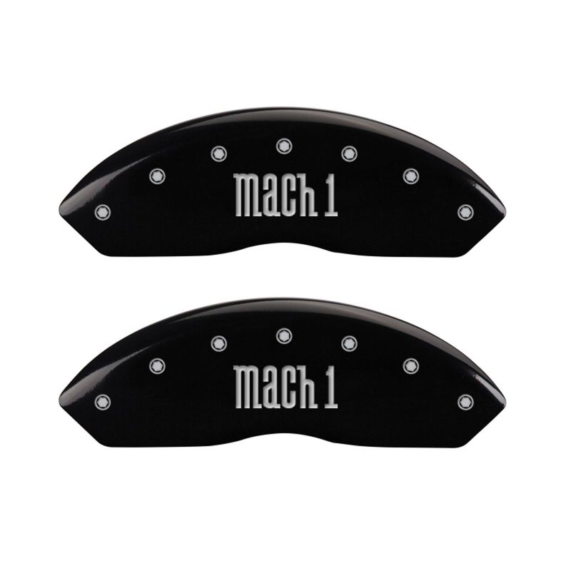 MGP 4 Caliper Covers Engraved Front & Rear Mach 1 Black finish silver ch MGP