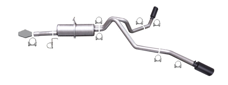 Gibson 99-04 Ford F-250 Super Duty Lariat 6.8L 2.5in Cat-Back Dual Extreme Exhaust - Black Elite Gibson